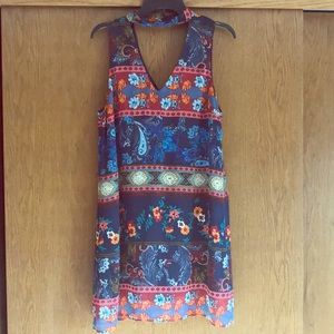 Paisley Orange and Blue Dress